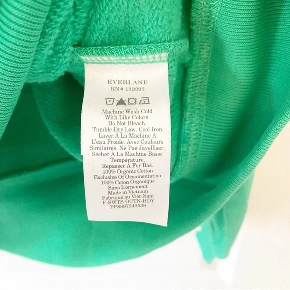 EVERLANE The Track Popover Hoodie Mint Green NWT